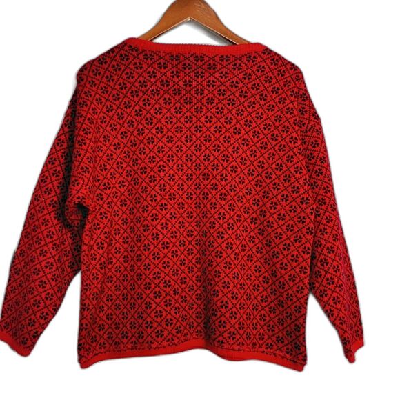 Vintage Nordic Wool Sweater Italy Scoop Neck Pullover Fair Isle Women's PM - Picture 2 of 6